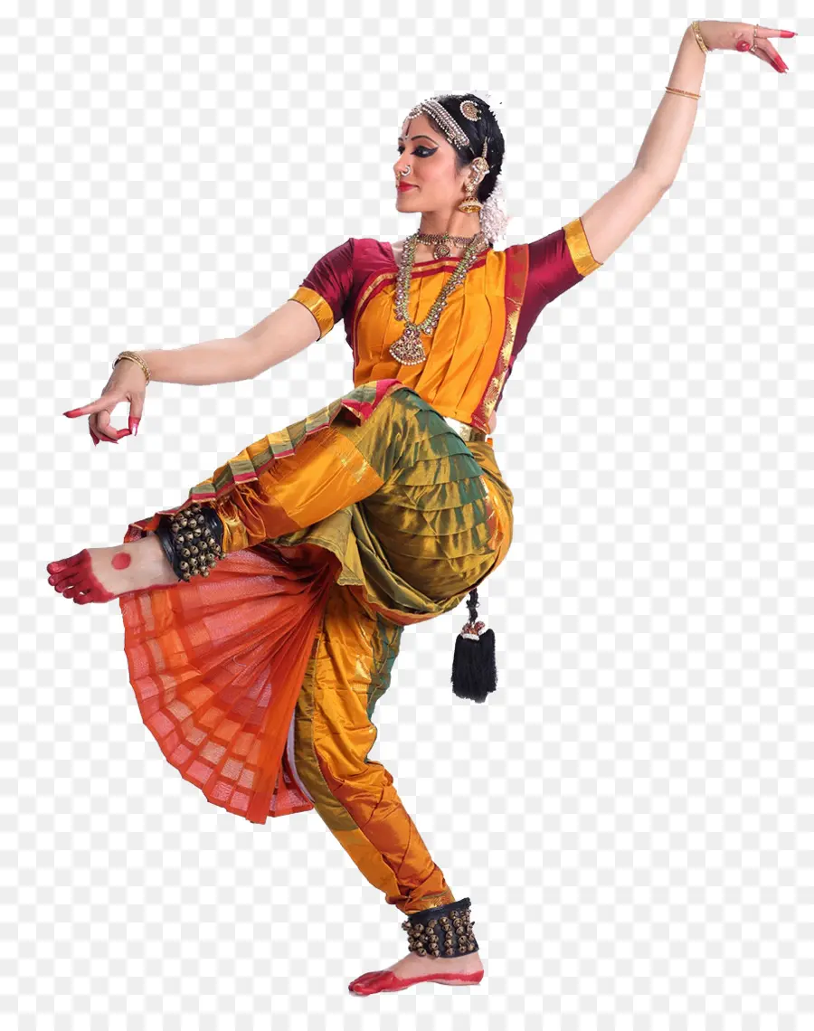 Bailarina Clásica India，Vestido Tradicional PNG