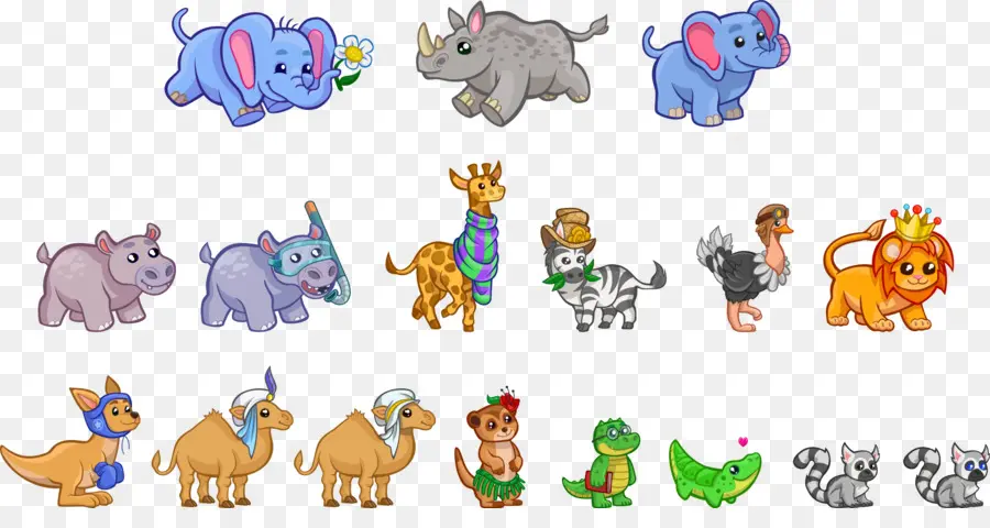 Animales De Dibujos Animados，Lindo PNG