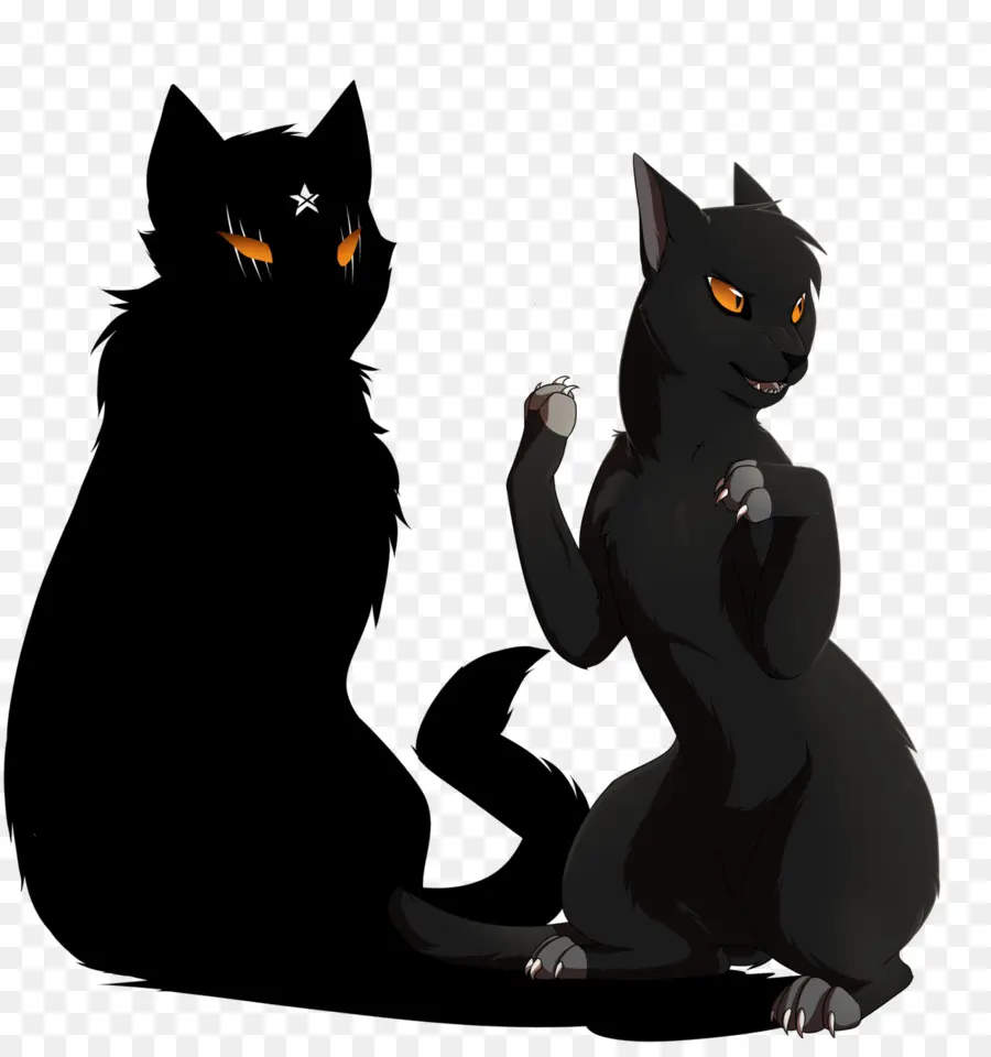 Gatos Negros，Dibujos Animados PNG