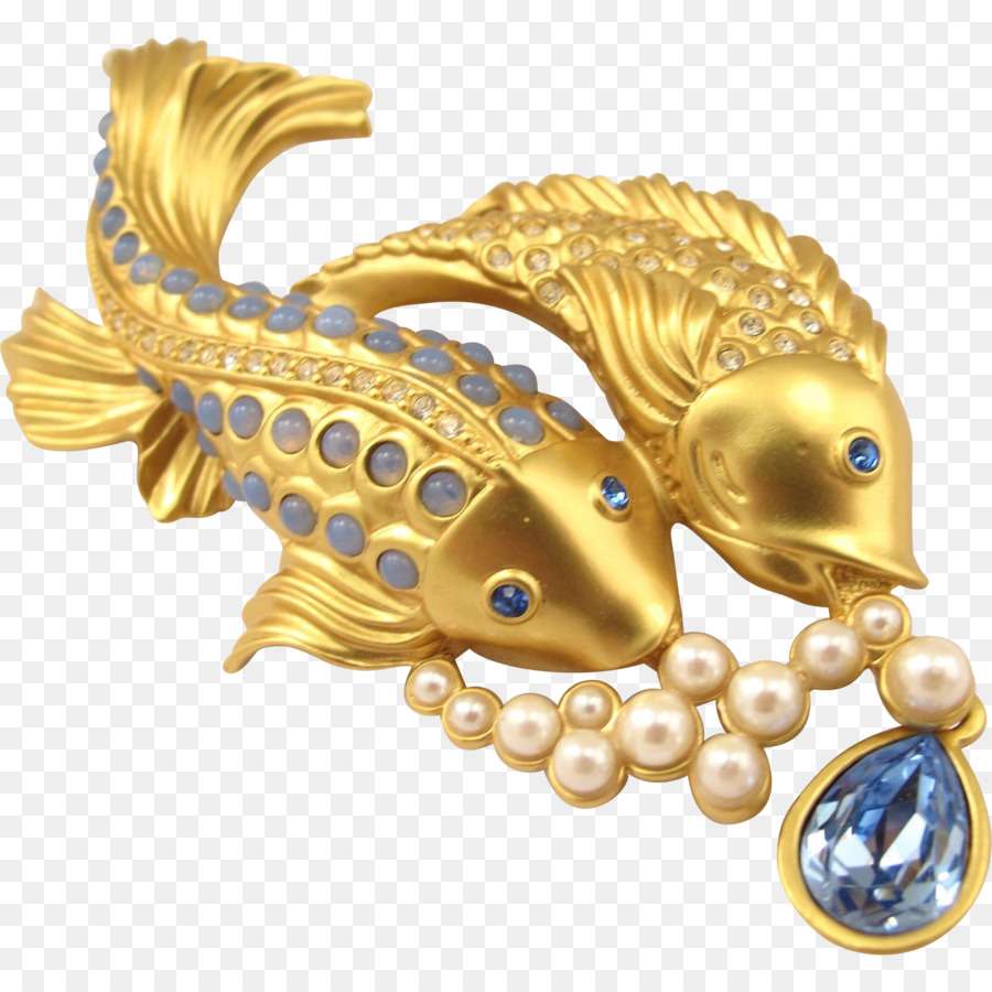 Broche De Pescado，Oro PNG