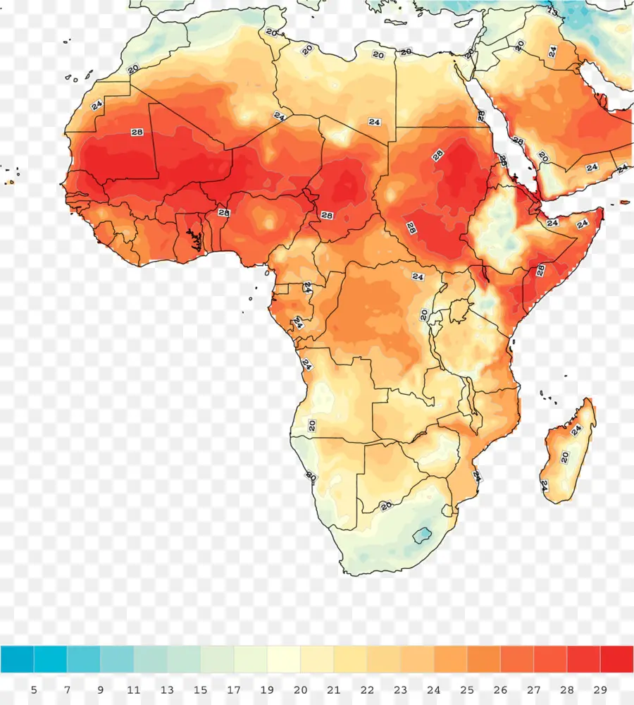 Mapa De Calor De África，Temperatura PNG