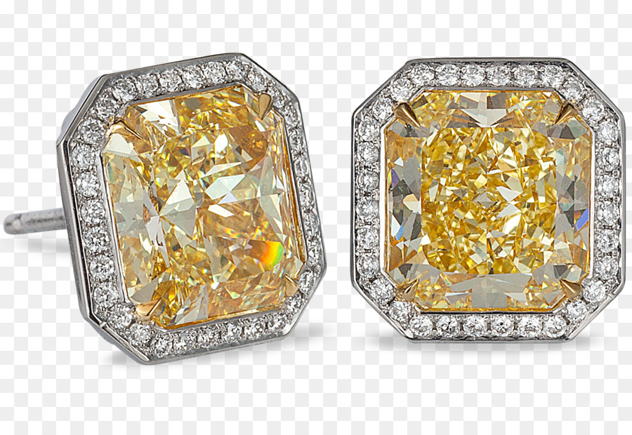 Pendientes De Diamantes Amarillos，Diamantes PNG