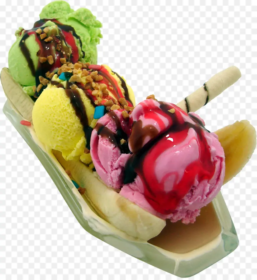 Banana Split，Helado PNG