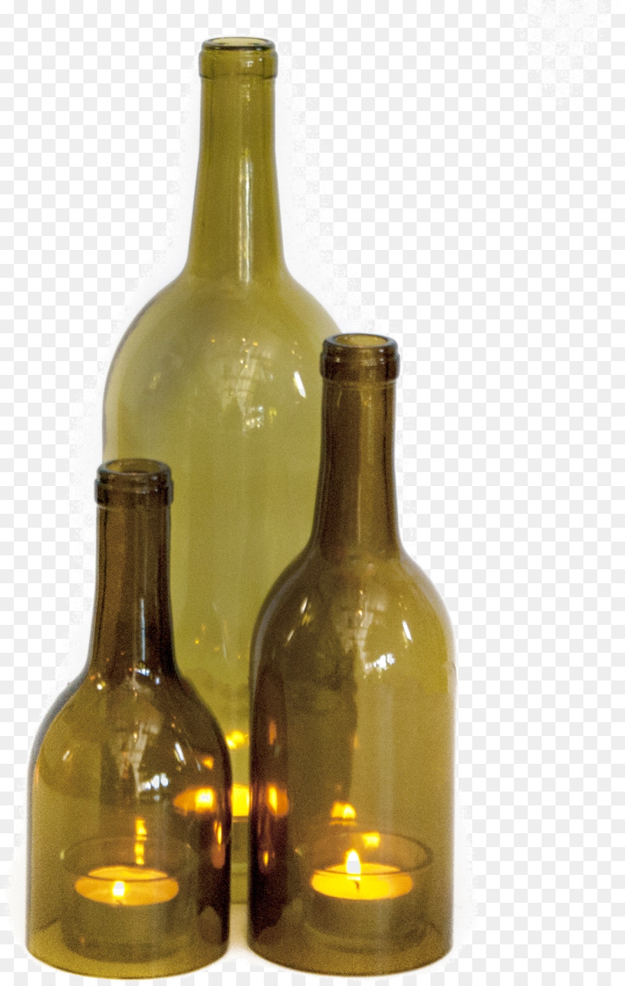 Botellas De Vidrio Con Velas，Botellas PNG