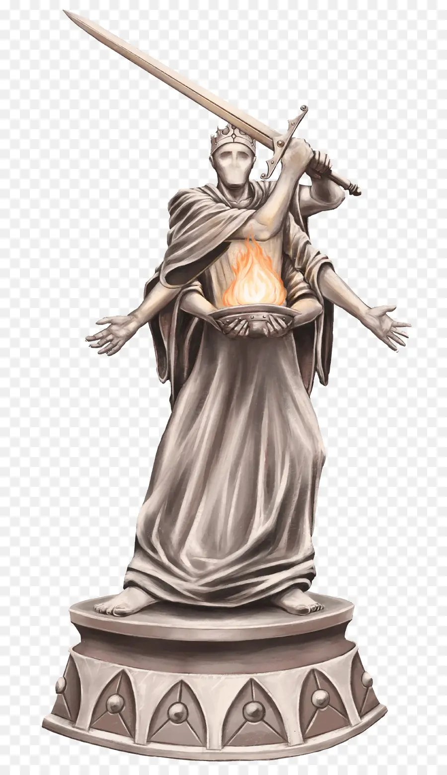 Estatua Con Espada Y Fuego，Espada PNG