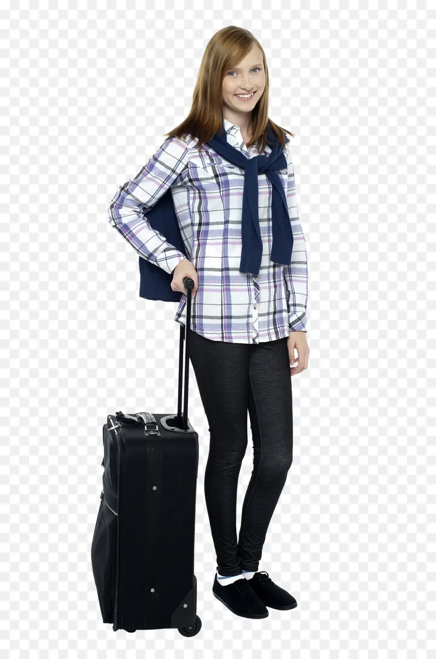 Chica Con Maleta，Viajar PNG