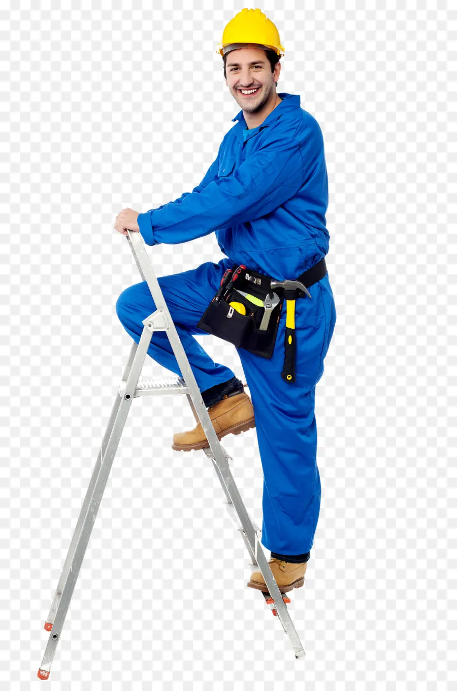 Trabajador En Escalera，Construcción PNG