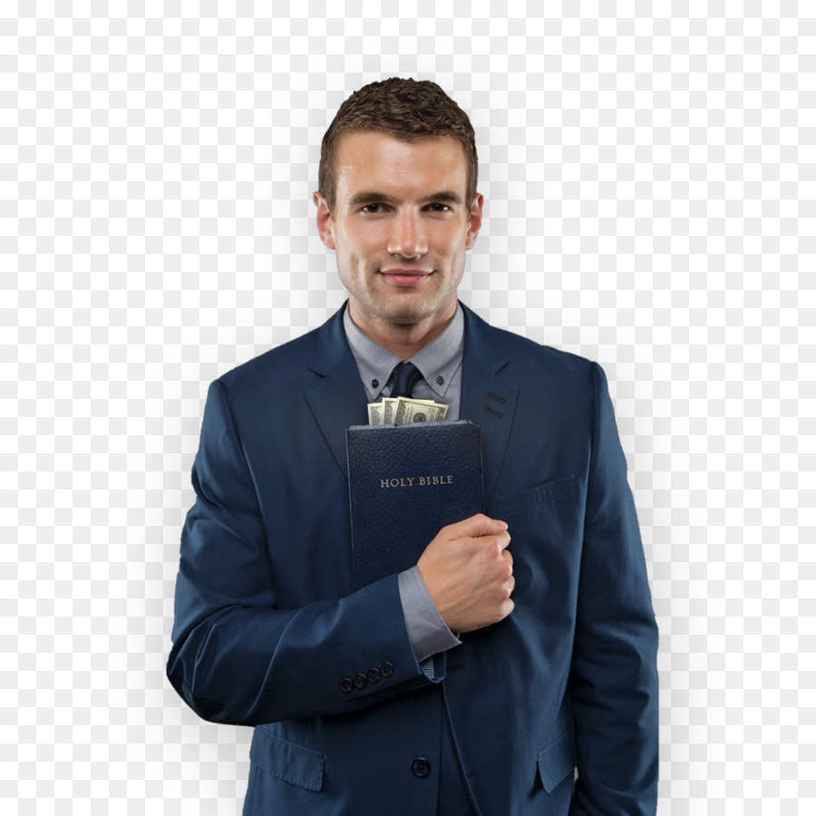 Hombre Con Biblia Y Dinero，Traje PNG