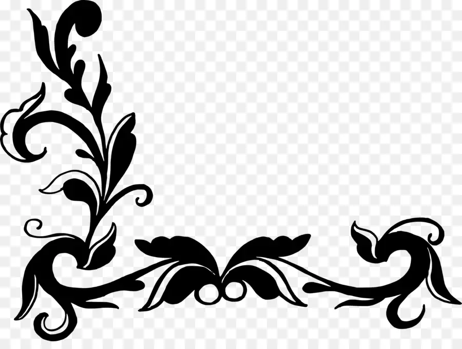 Patrón Floral Negro，Ornamento PNG