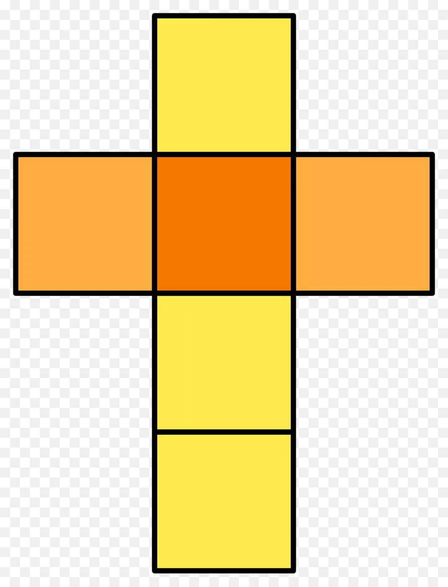 Forma De Cruz，Amarillo PNG