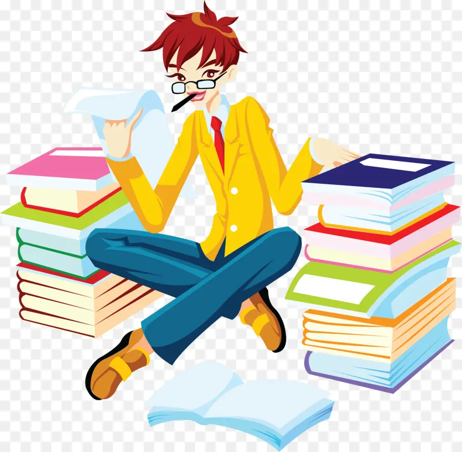 Estudiante De Dibujos Animados，Libros PNG