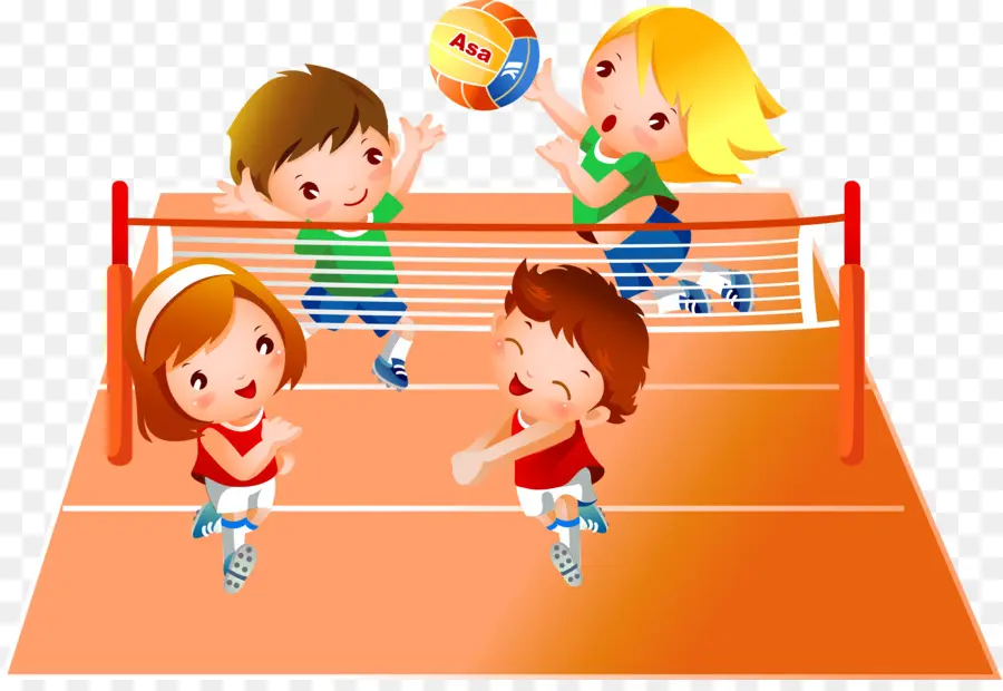 Niños Jugando Voleibol，Niños PNG