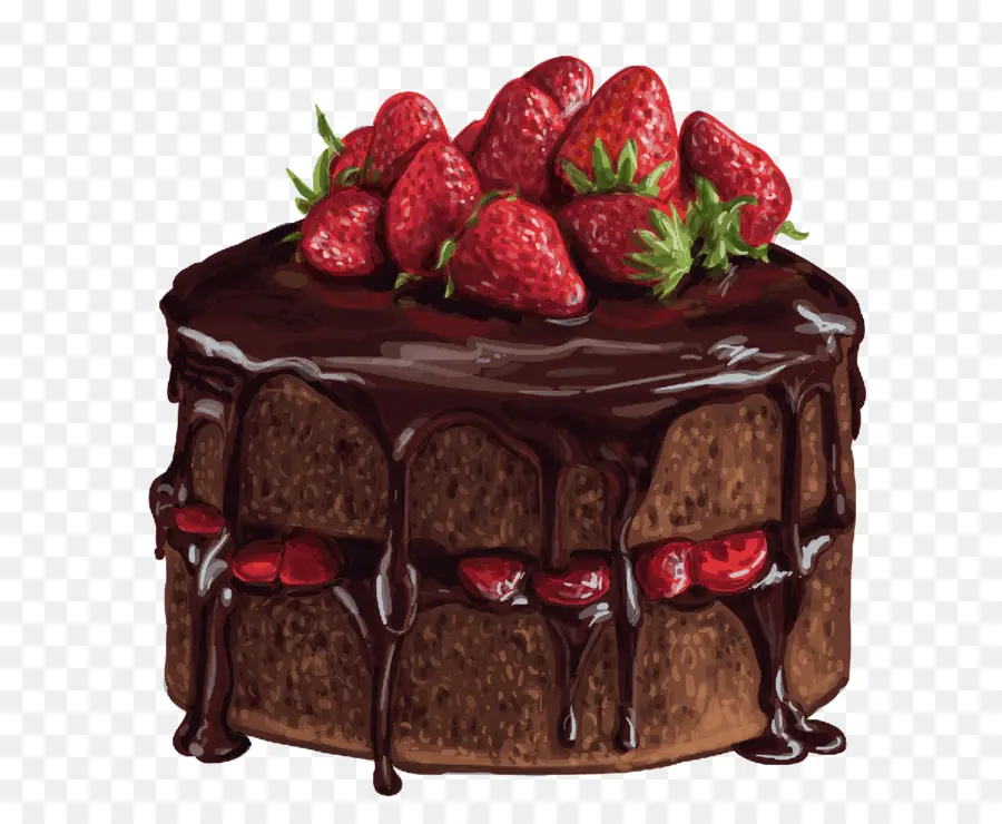 Pastel De Chocolate，Fresas PNG