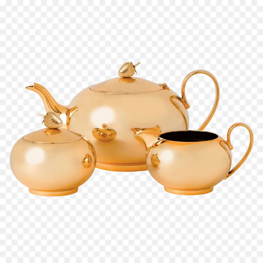 Juego De Té Dorado，Tetera PNG