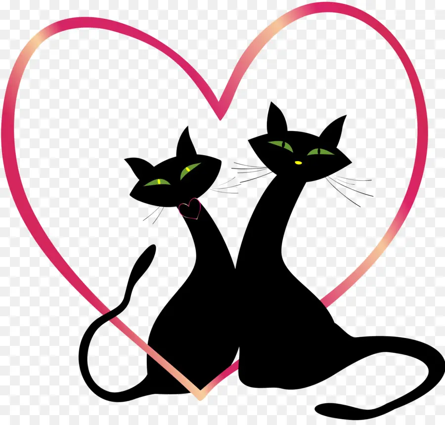 Gatos Negros，Corazón PNG