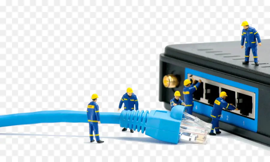 Trabajadores En Miniatura，Cable Ethernet PNG