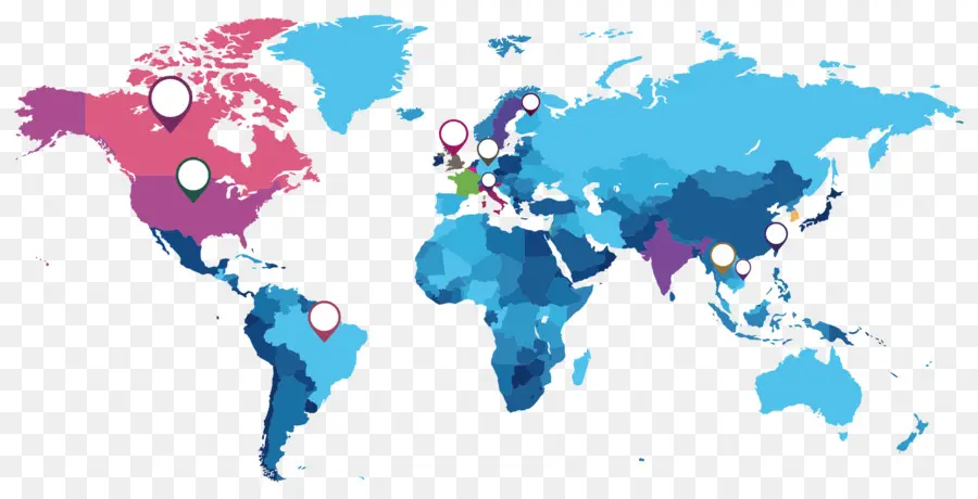 Mapa Mundial，Continentes PNG