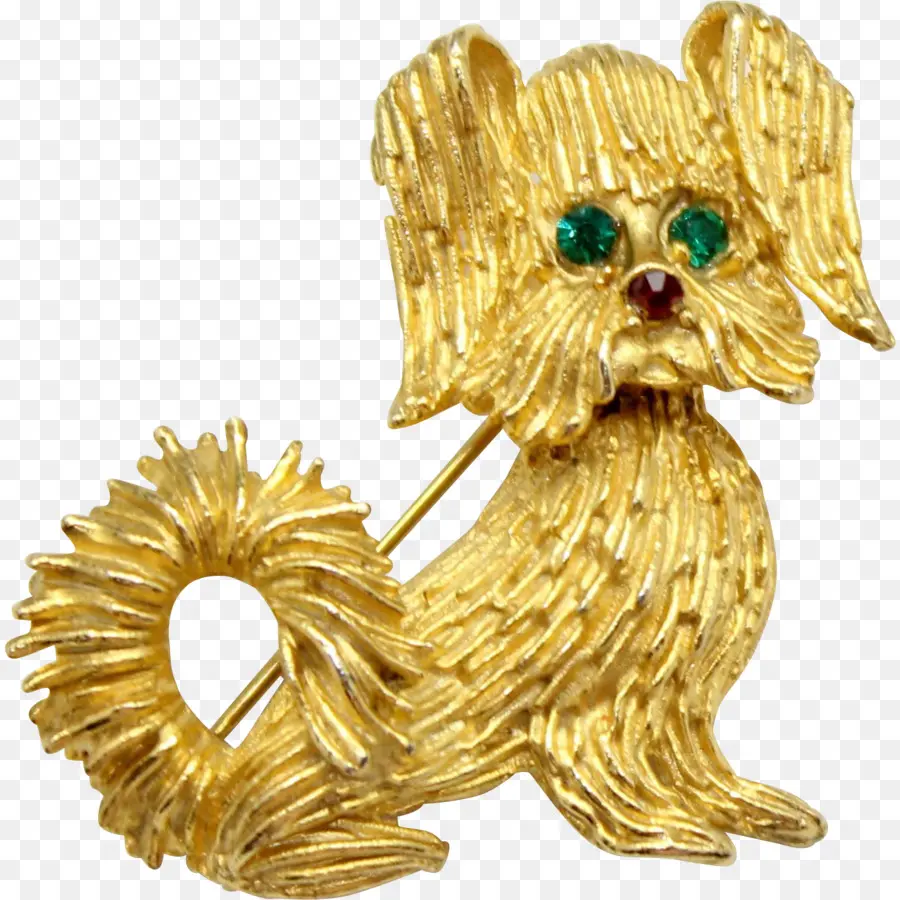 Broche Perro Dorado，Broche PNG