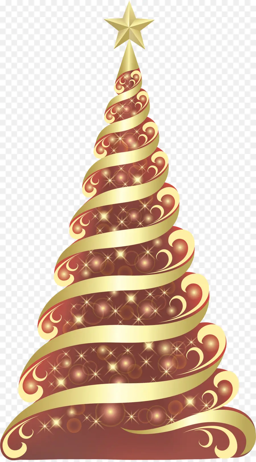 Árbol De Navidad Dorado，Decoraciones PNG