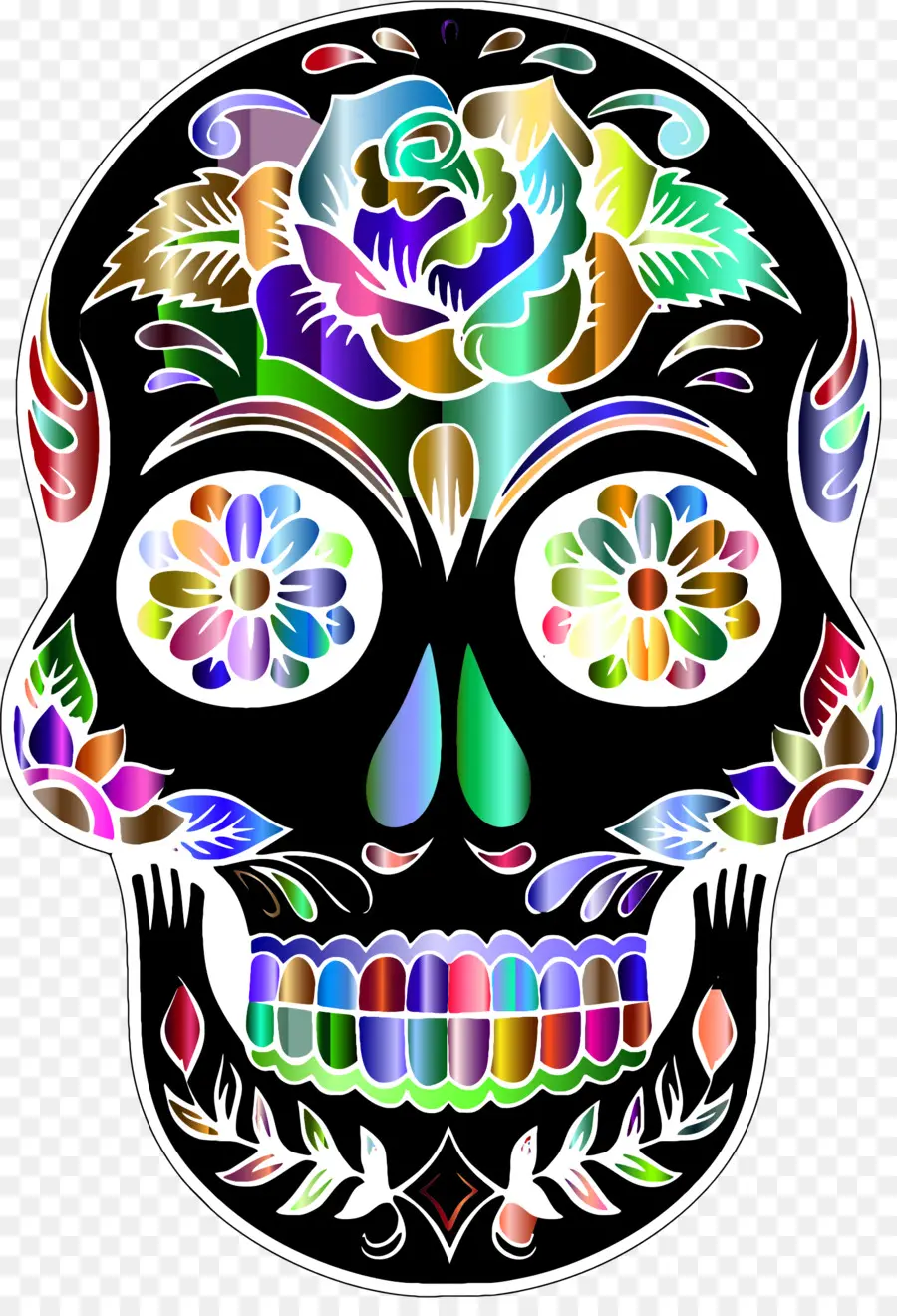 Calavera Colorida，Decoración PNG