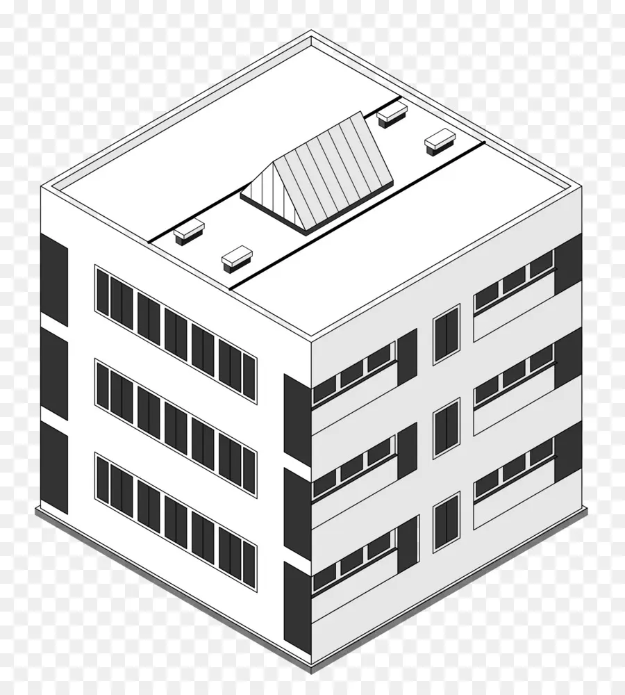 Edificio，Proyección Isométrica PNG