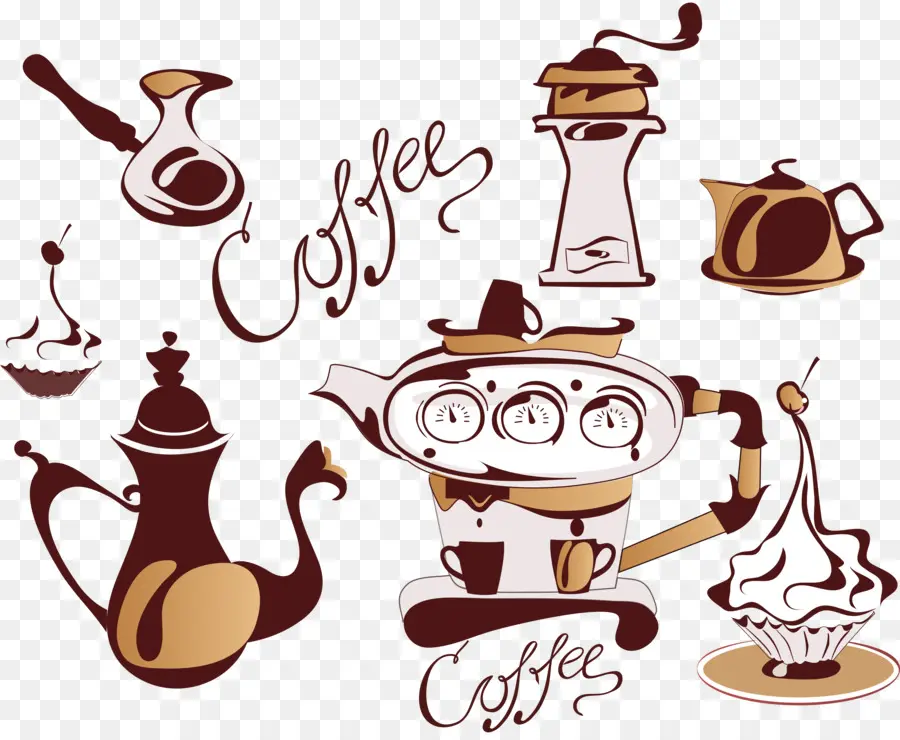 Garabatos De Café，Cafeteras PNG