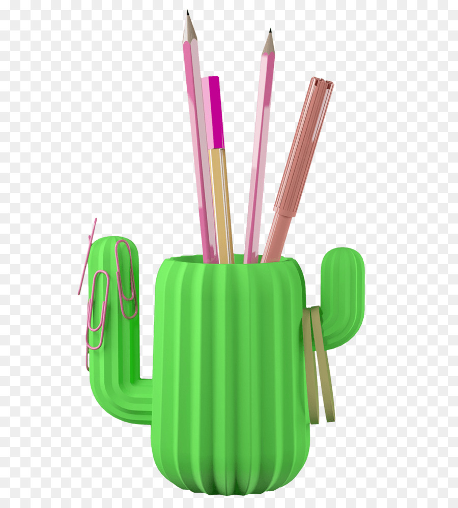 Portalápices De Cactus，Verde PNG