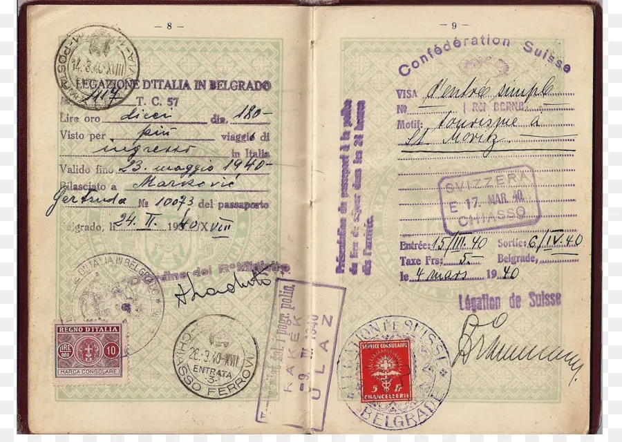 Pasaporte，Segunda Guerra Mundial PNG