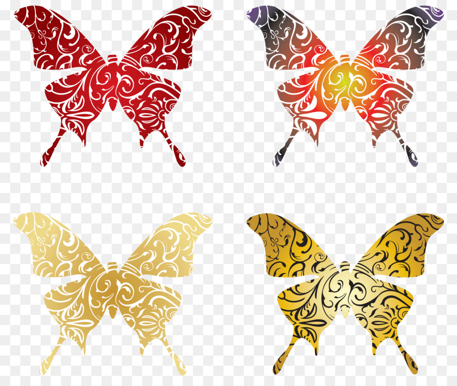 Mariposas Decorativas，Estampado PNG