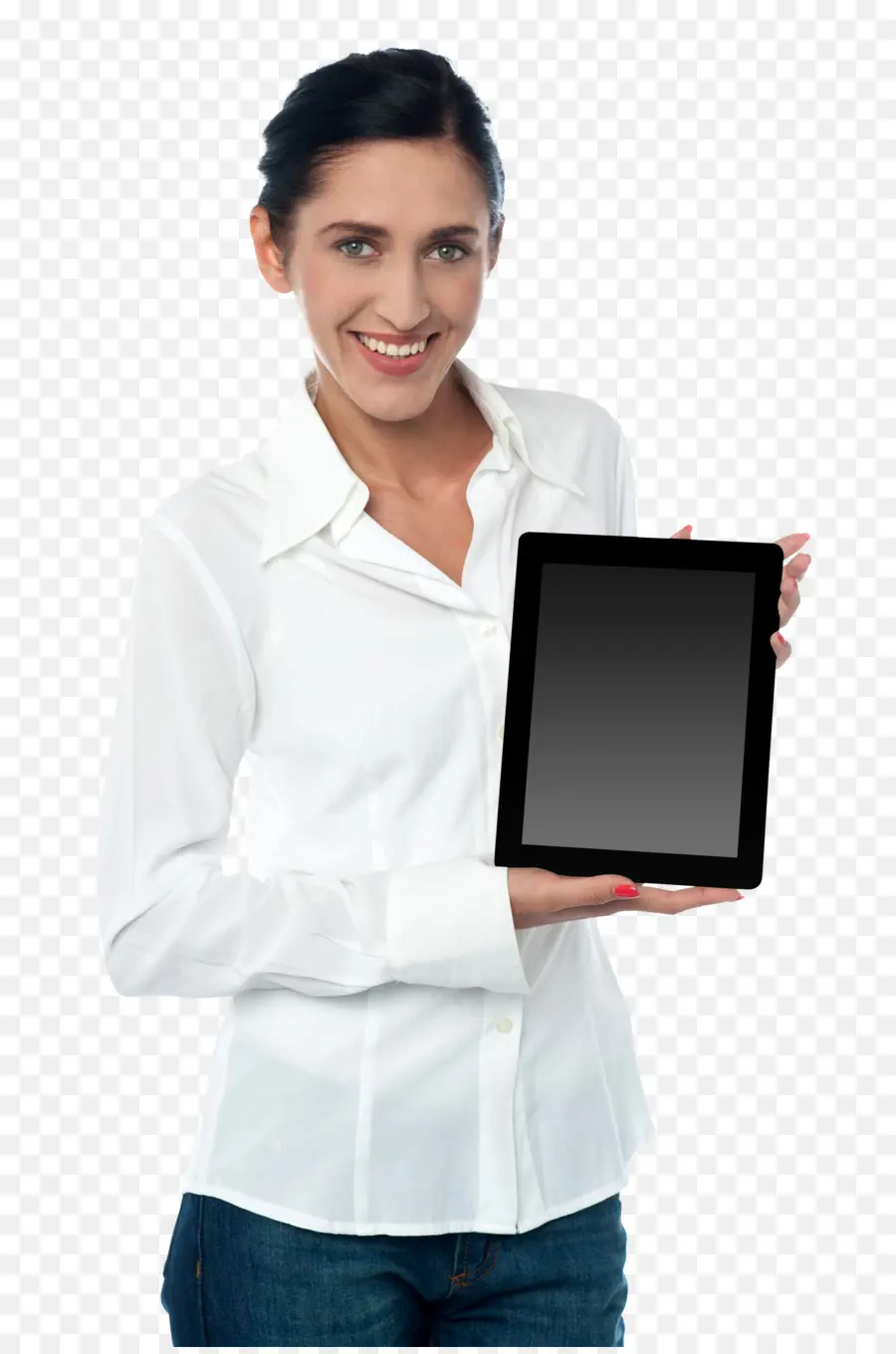 Mujer Con Tableta，Artilugio PNG