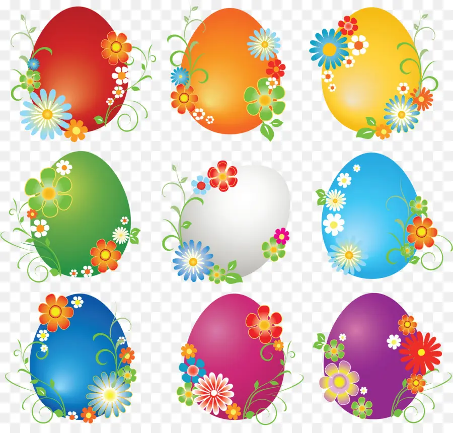 Huevos Coloridos，Pascua De Resurrección PNG