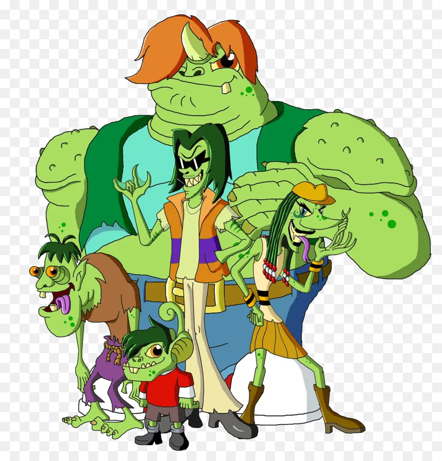 Monstruos Verdes，Dibujos Animados PNG