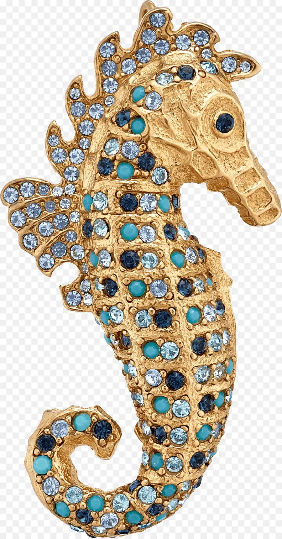 Broche De Caballito De Mar，Oro PNG