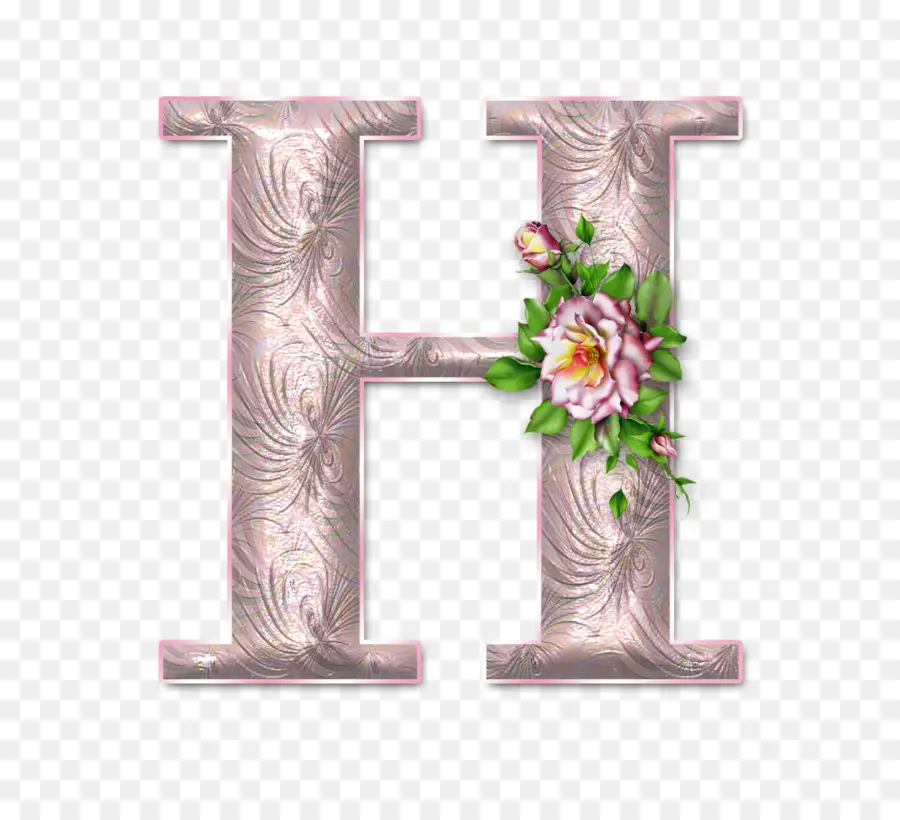 Letra Decorativa H，Floral PNG