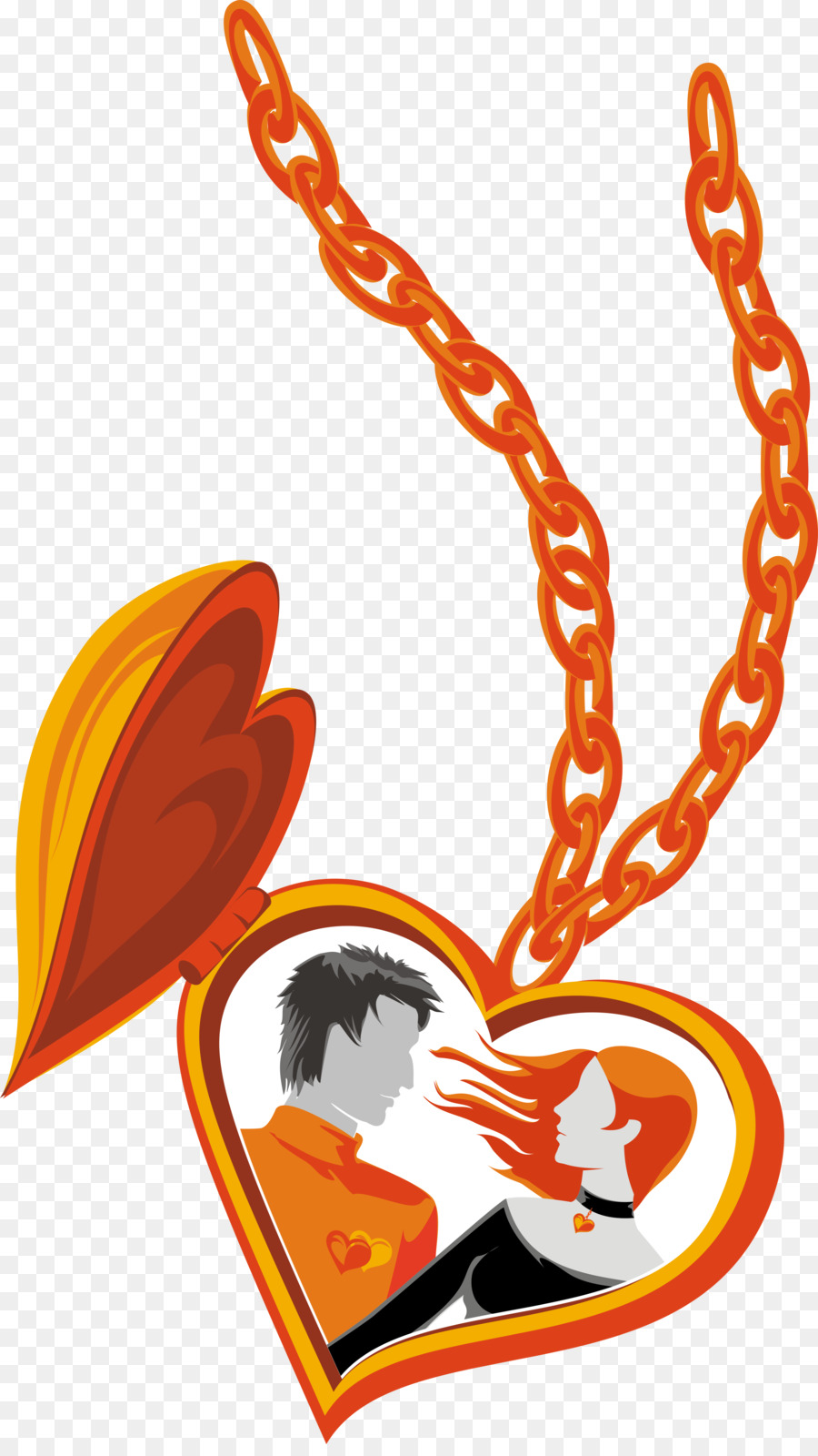 Medallón De Corazón，Collar PNG