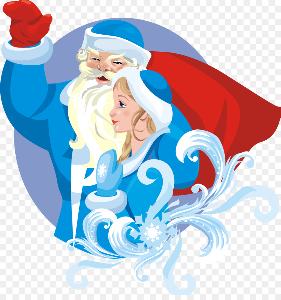 Papá Noel Y Doncella De Nieve，Navidad PNG