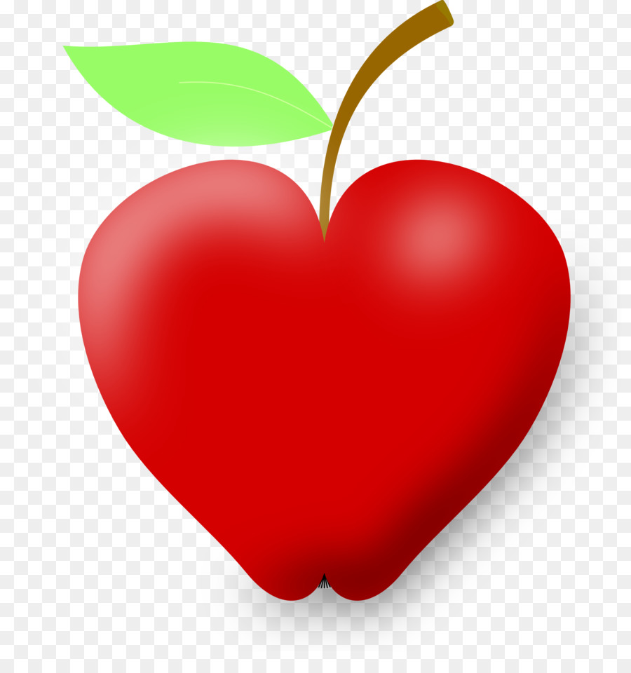 Manzana En Forma De Corazón，Rojo PNG