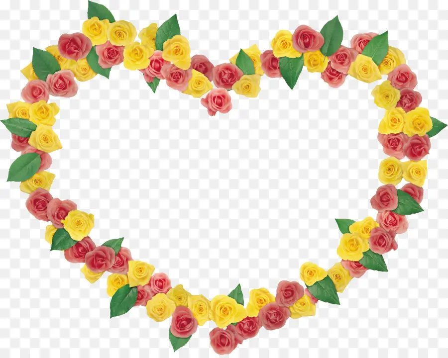 Corona De Flores En Forma De Corazón，Flores PNG