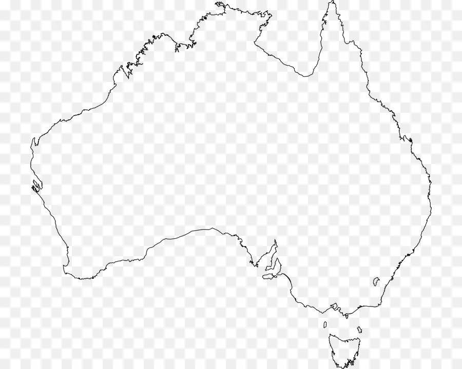 Australia，Mapa En Blanco PNG