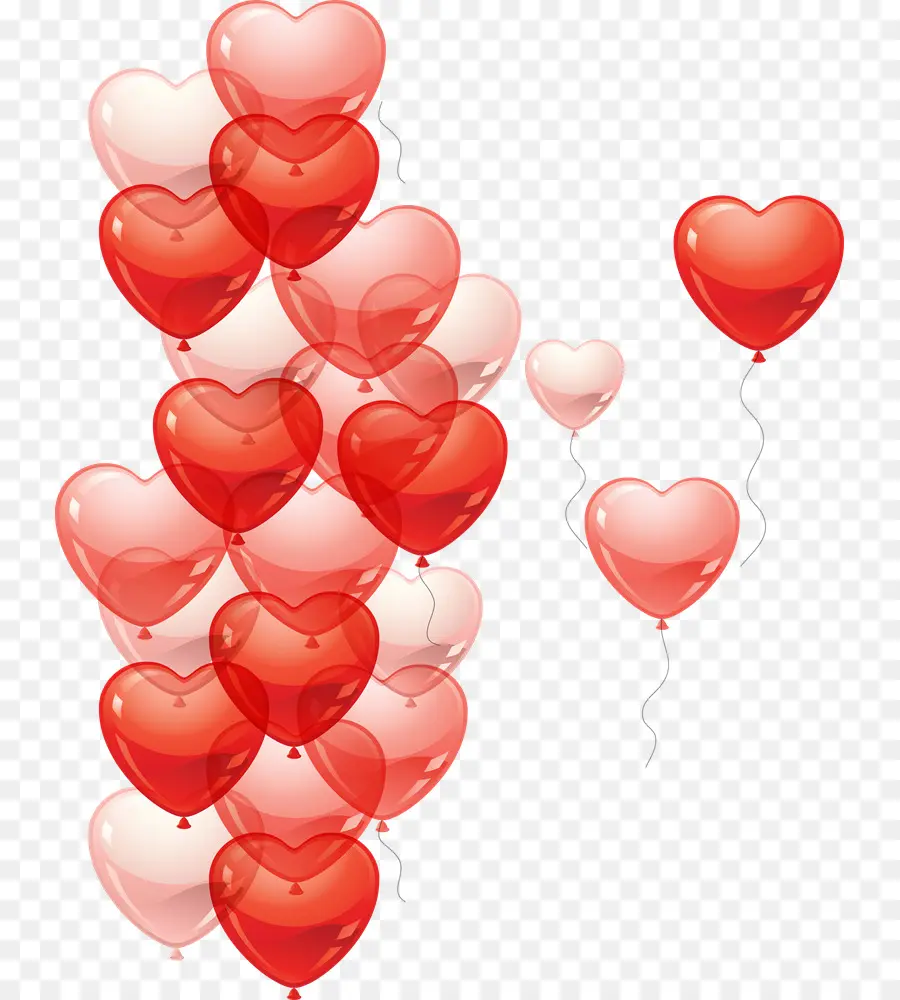 Globos De Corazon，Caja De Regalo PNG