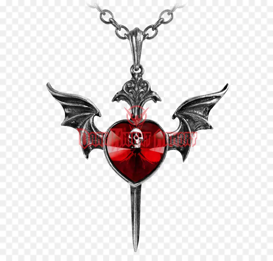 Colgante Corazón Rojo，Collar PNG