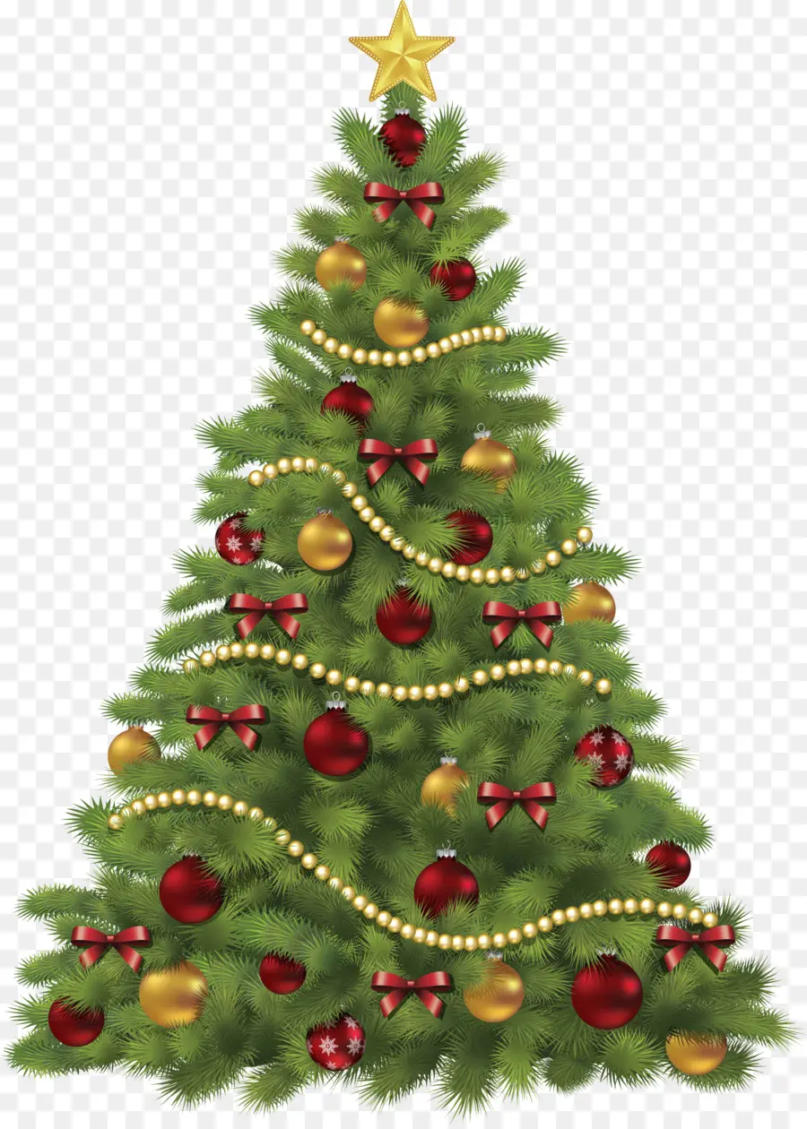 Árbol De Navidad Dorado，Decoraciones PNG