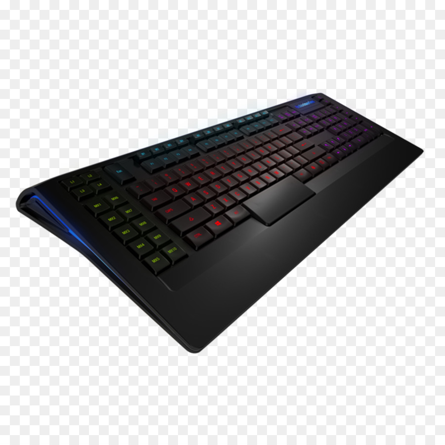 Teclado Negro，Luz De Fondo Roja PNG