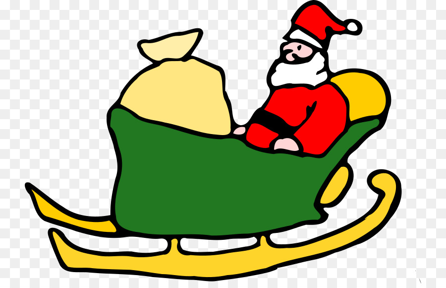 Papá Noel En Trineo，Navidad PNG