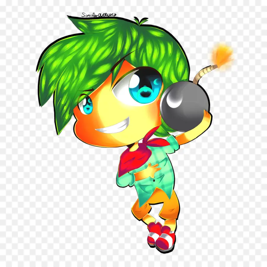 Personaje De Pelo Verde，Bomba PNG