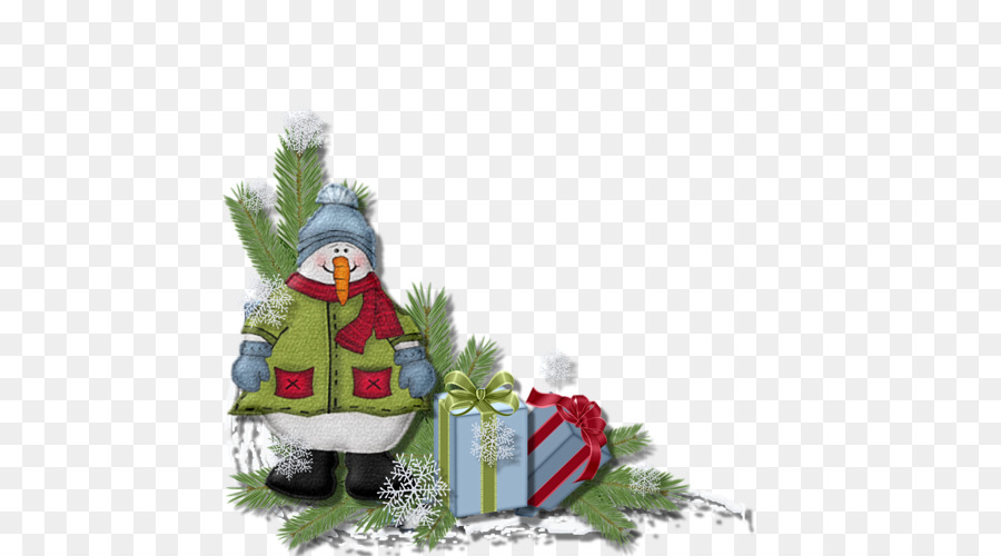 Muñeco De Nieve Con Regalo，Navidad PNG