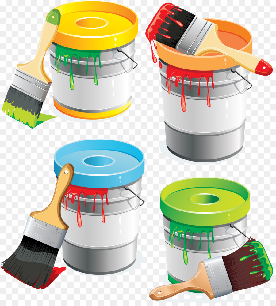 Cubos De Pintura，Pinceles PNG