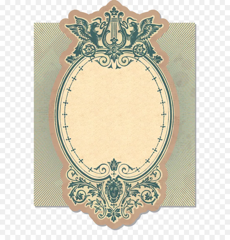 Etiqueta Vintage，Florido PNG