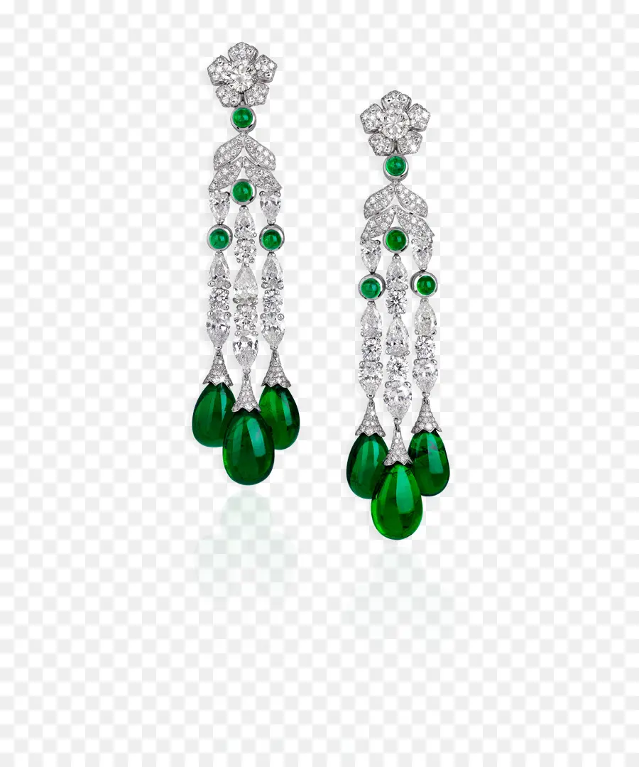 Pendientes Elegantes，Gema Verde PNG