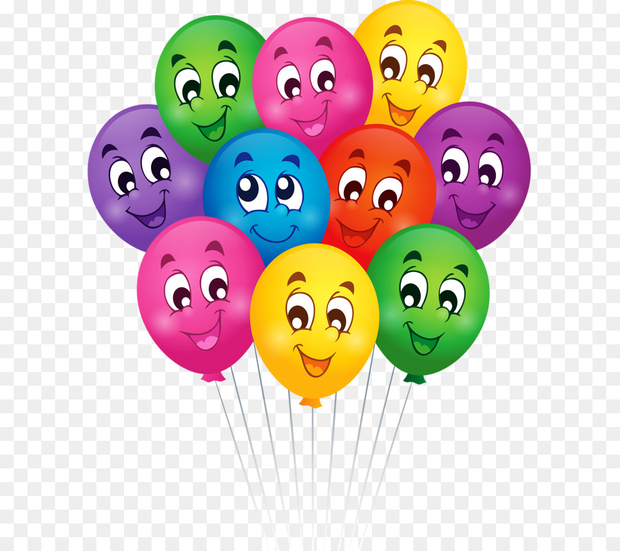 Globos Coloridos，Caras Sonrientes PNG